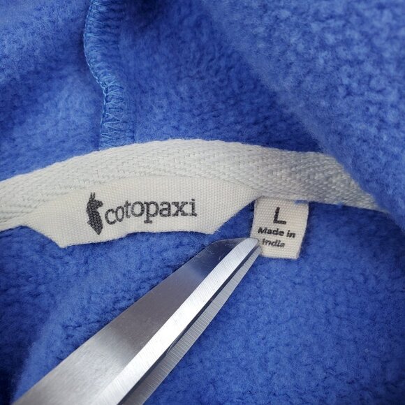 Cotopaxi Crop Hoodie Sweatshirt Light Blue Slogan Do Good Outdoor Nature Size L - Picture 5 of 9
